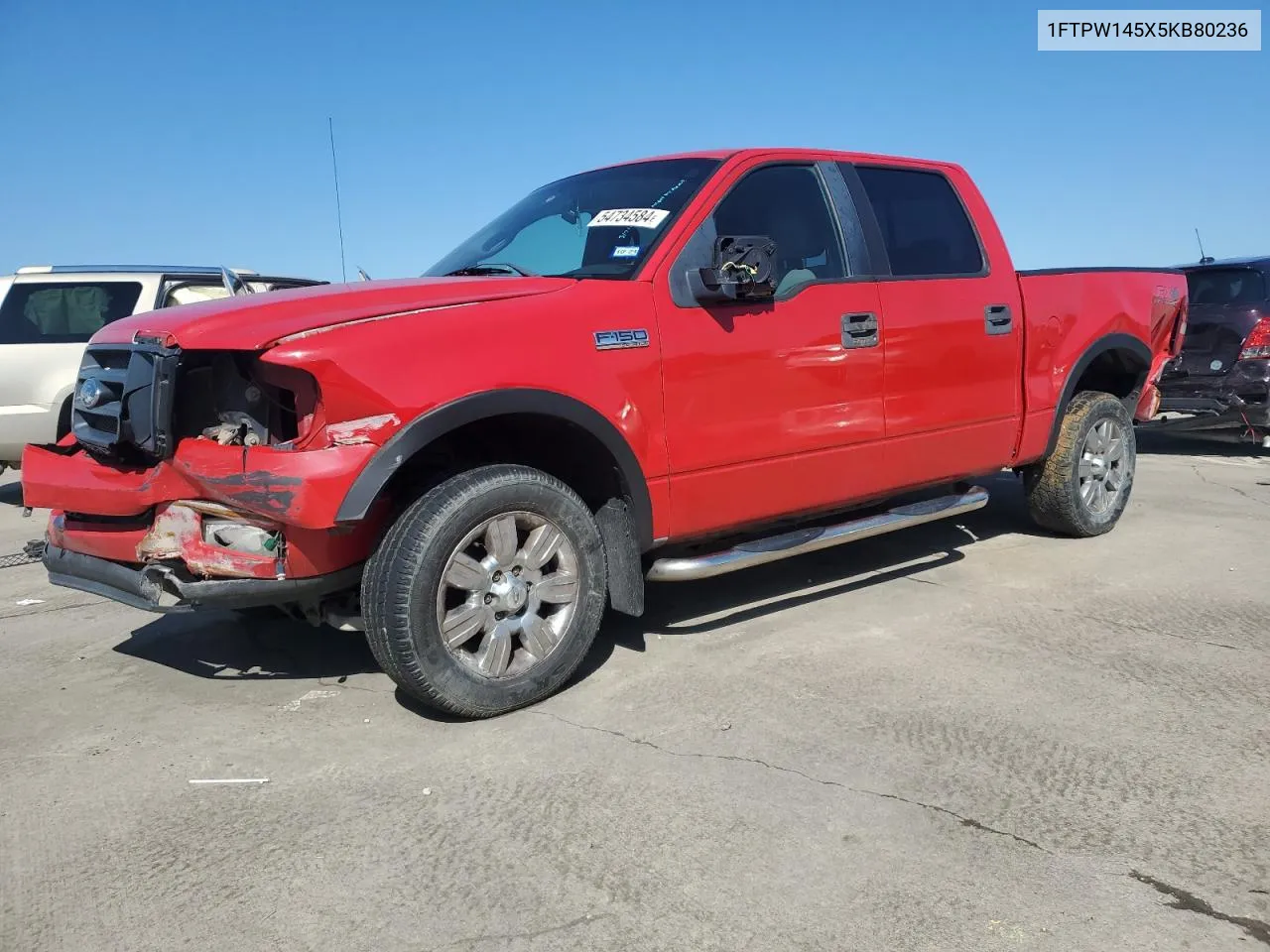 2005 Ford F150 Supercrew VIN: 1FTPW145X5KB80236 Lot: 54734584