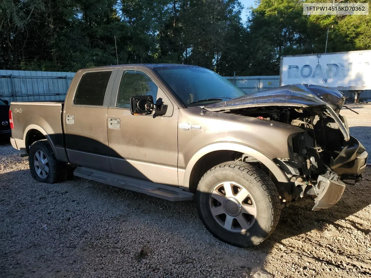 2005 Ford F150 Supercrew VIN: 1FTPW14515KD70362 Lot: 66648784