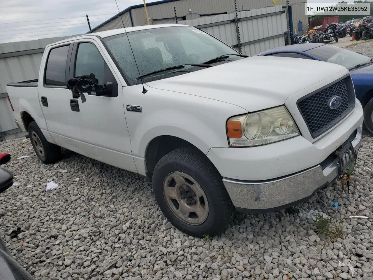 2005 Ford F150 Supercrew VIN: 1FTRW12W25KE35952 Lot: 67493394