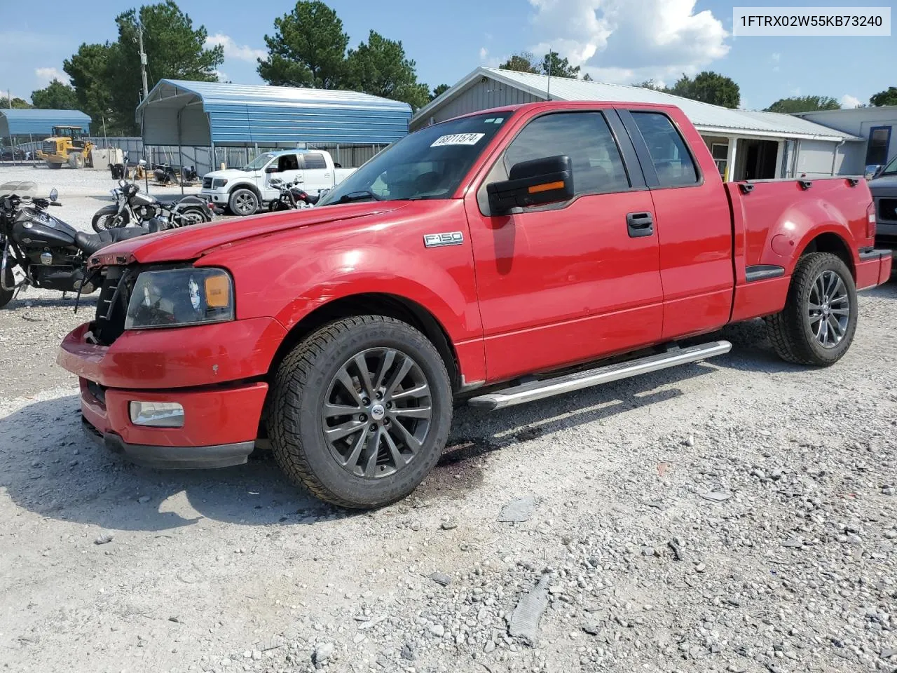 2005 Ford F150 VIN: 1FTRX02W55KB73240 Lot: 68711574