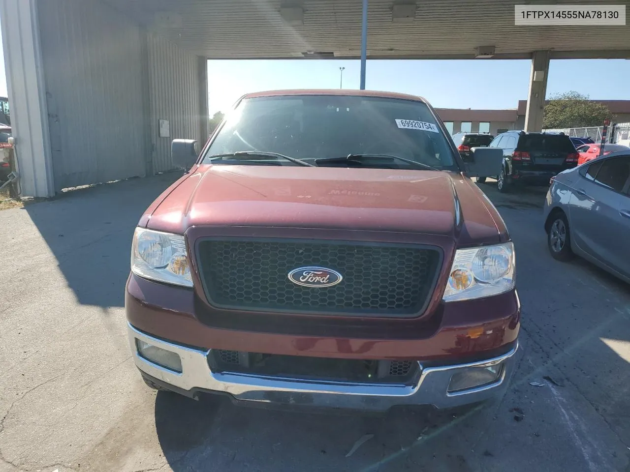 2005 Ford F150 VIN: 1FTPX14555NA78130 Lot: 69920754