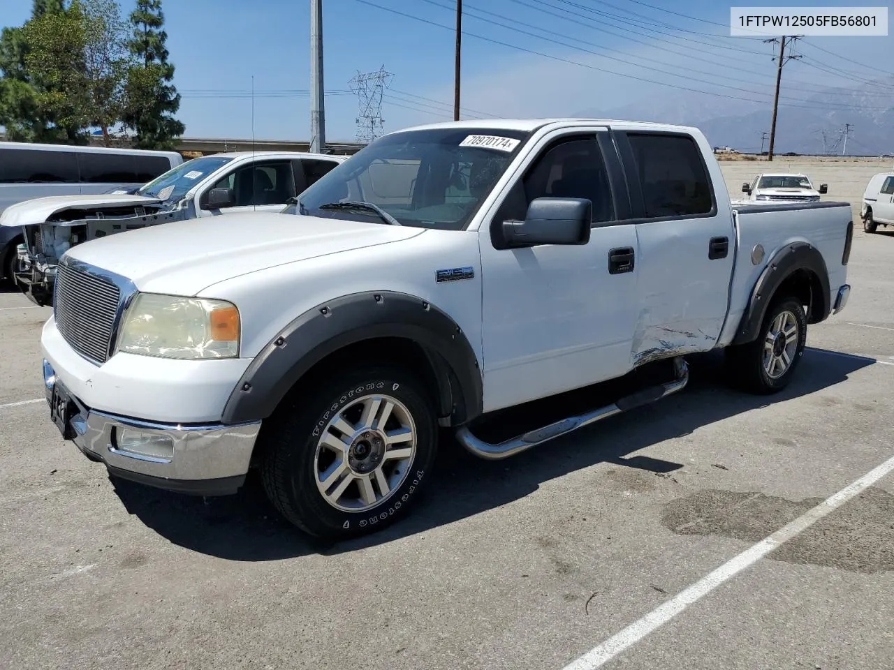 2005 Ford F150 Supercrew VIN: 1FTPW12505FB56801 Lot: 70970174