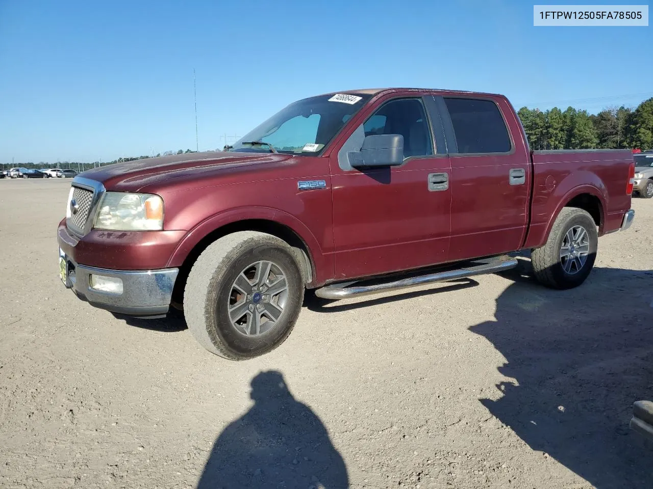 2005 Ford F150 Supercrew VIN: 1FTPW12505FA78505 Lot: 74868644