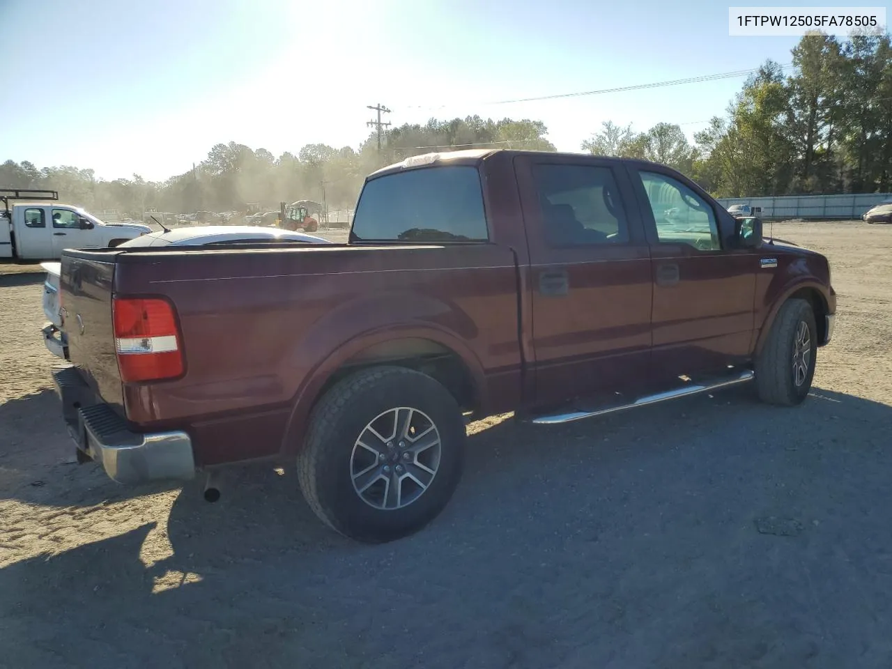 1FTPW12505FA78505 2005 Ford F150 Supercrew