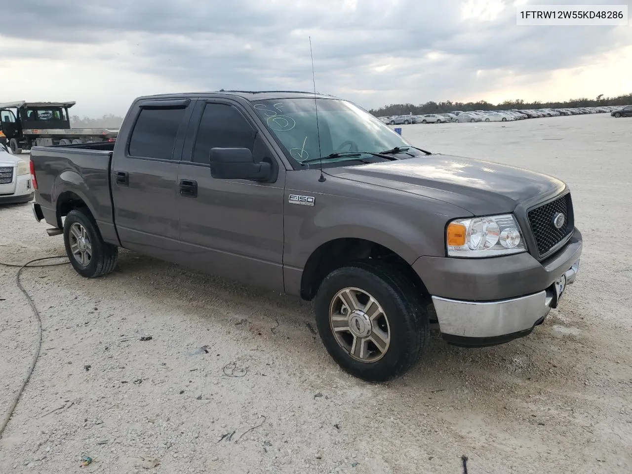 2005 Ford F150 Supercrew VIN: 1FTRW12W55KD48286 Lot: 74997564