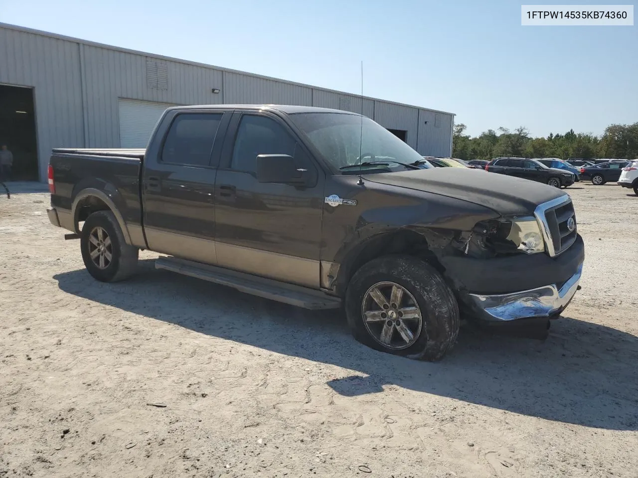 2005 Ford F150 Supercrew VIN: 1FTPW14535KB74360 Lot: 76308344