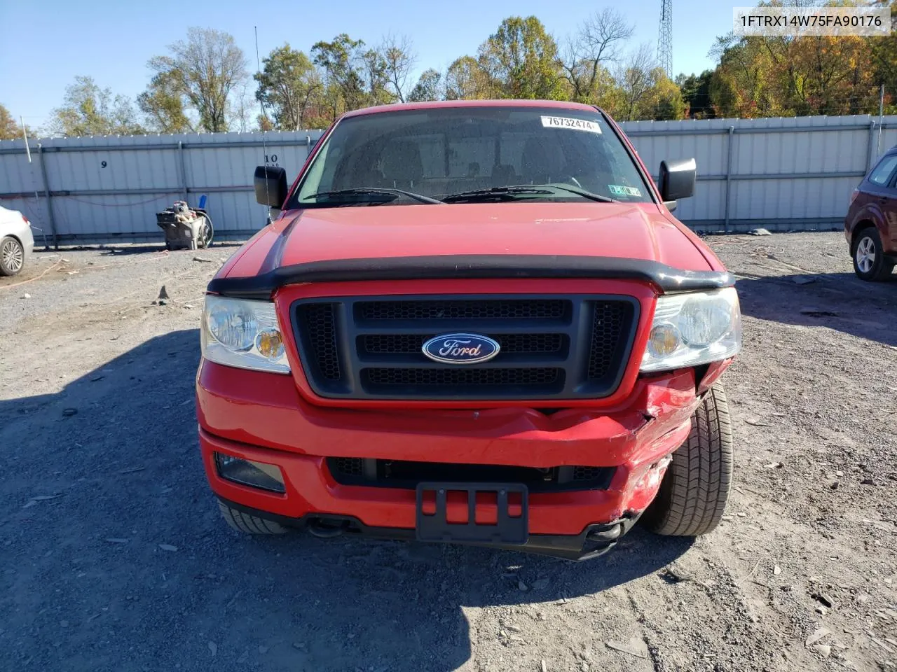 2005 Ford F150 VIN: 1FTRX14W75FA90176 Lot: 76732474