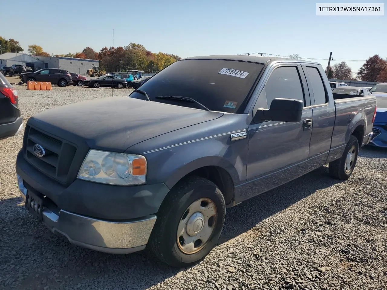 2005 Ford F150 VIN: 1FTRX12WX5NA17361 Lot: 77252474