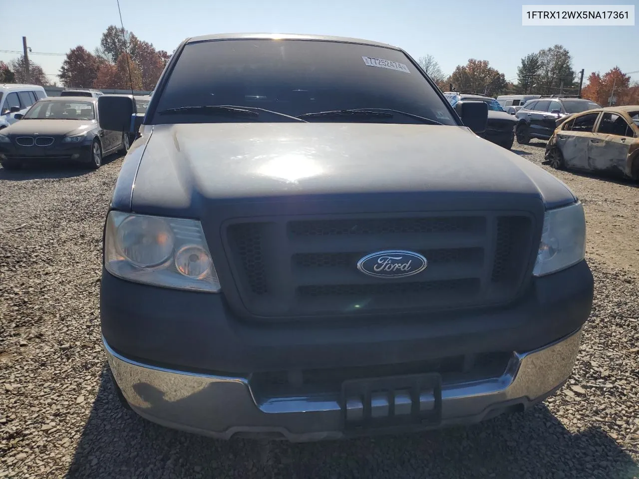 2005 Ford F150 VIN: 1FTRX12WX5NA17361 Lot: 77252474