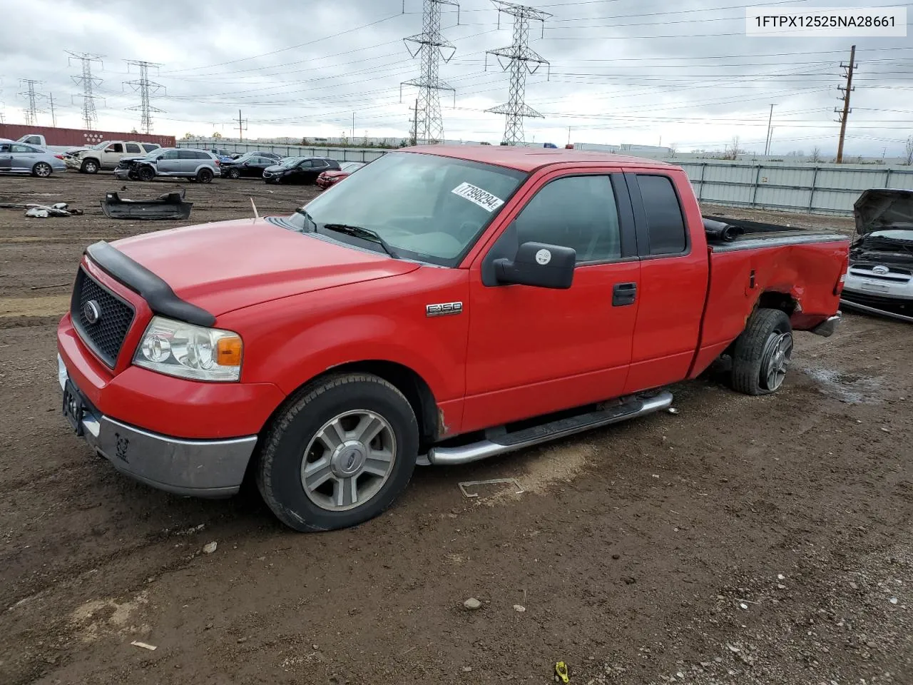 2005 Ford F150 VIN: 1FTPX12525NA28661 Lot: 77998294