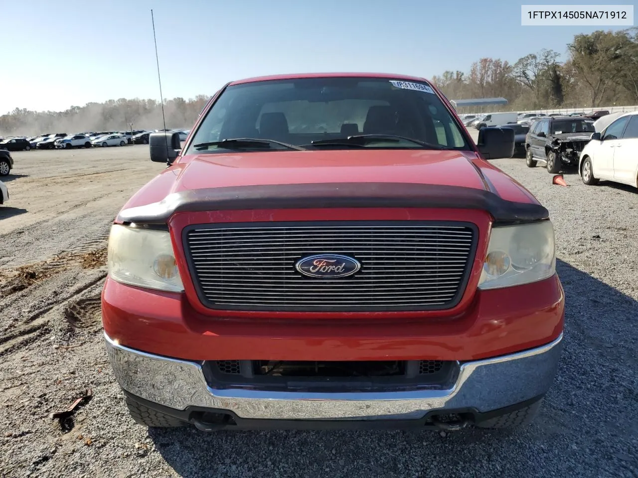 2005 Ford F150 VIN: 1FTPX14505NA71912 Lot: 78311694