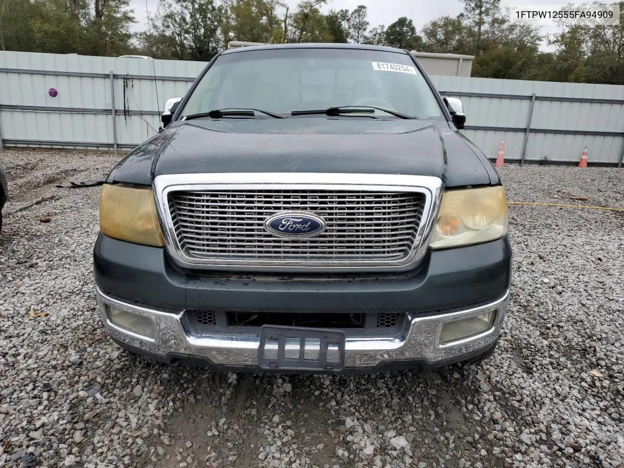 2005 Ford F150 Supercrew VIN: 1FTPW12555FA94909 Lot: 81740254