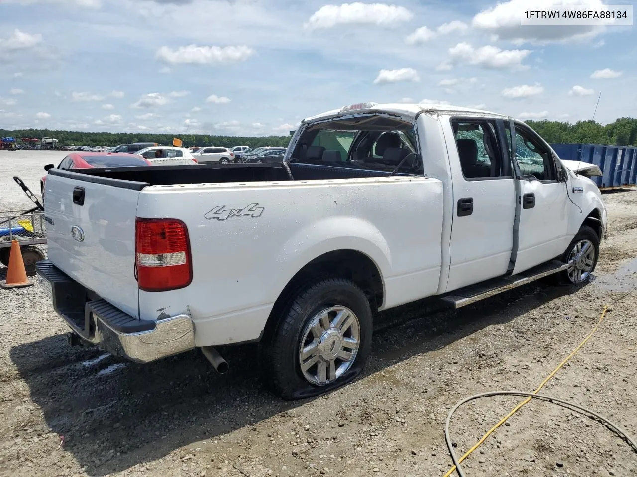 2006 Ford F150 Supercrew VIN: 1FTRW14W86FA88134 Lot: 62392654