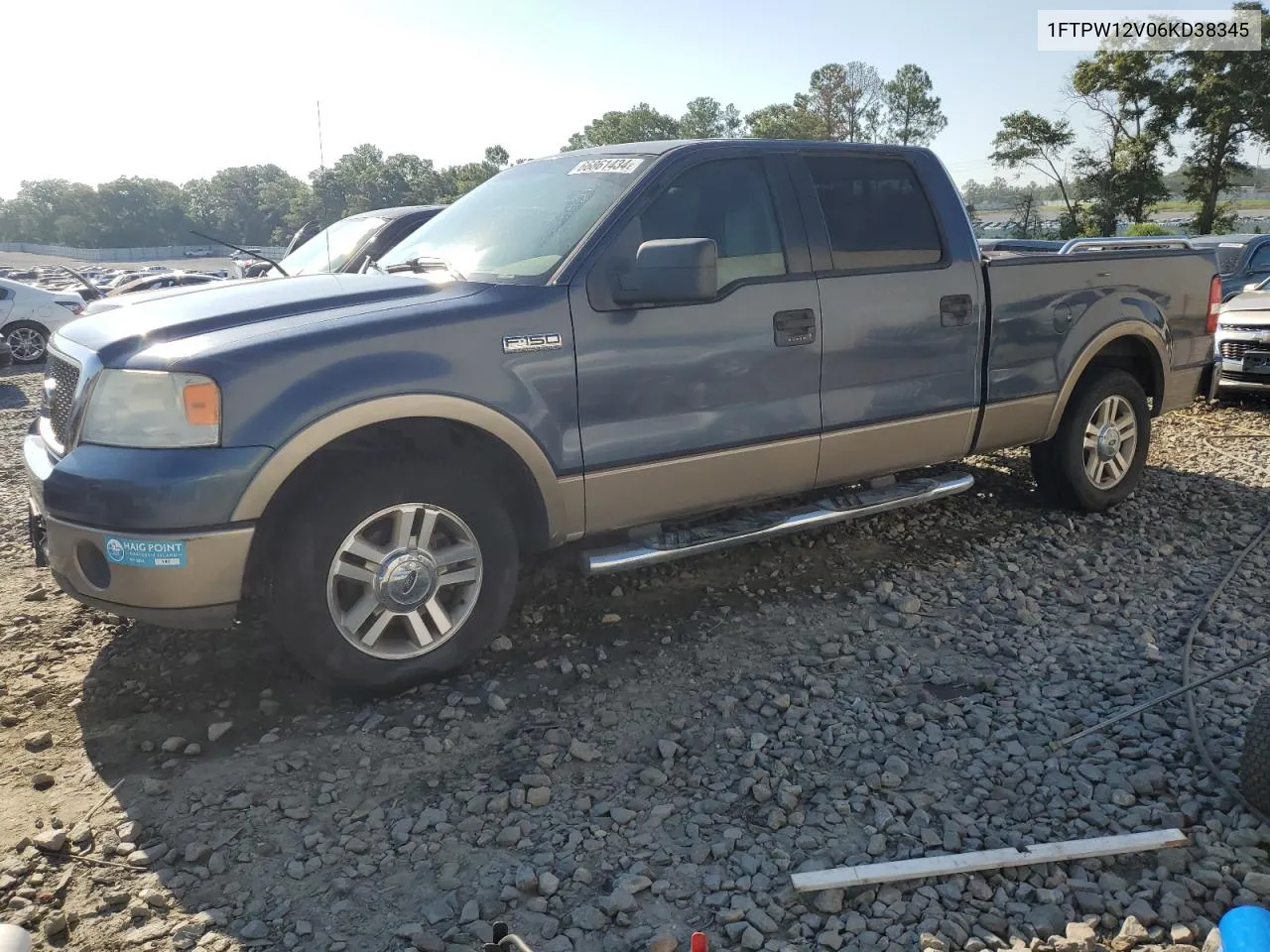 2006 Ford F150 Supercrew VIN: 1FTPW12V06KD38345 Lot: 66861434