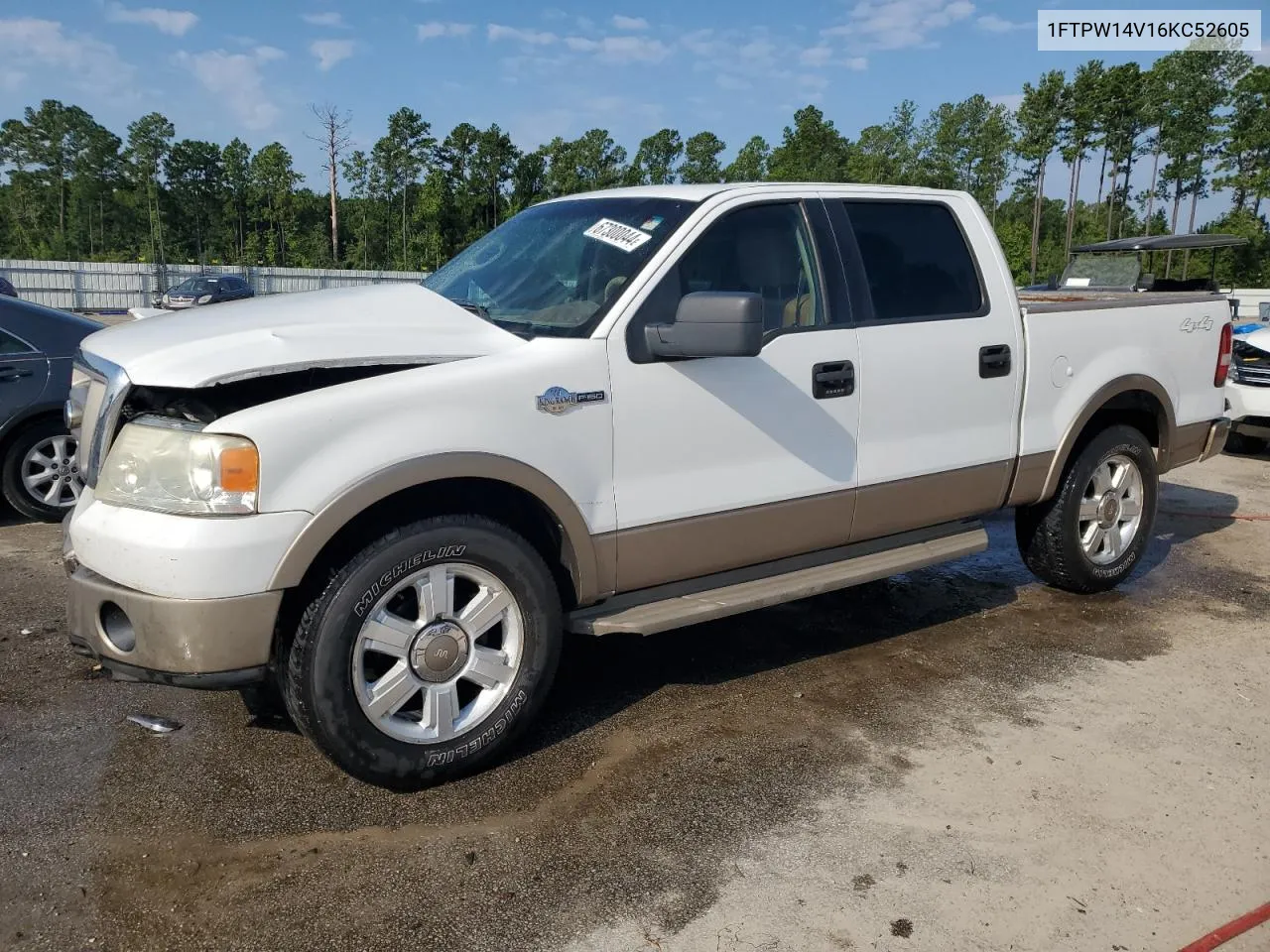 2006 Ford F150 Supercrew VIN: 1FTPW14V16KC52605 Lot: 67300044