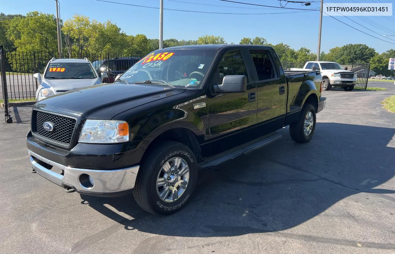 2006 Ford F150 VIN: 1FTPW04596KD31451 Lot: 70595234