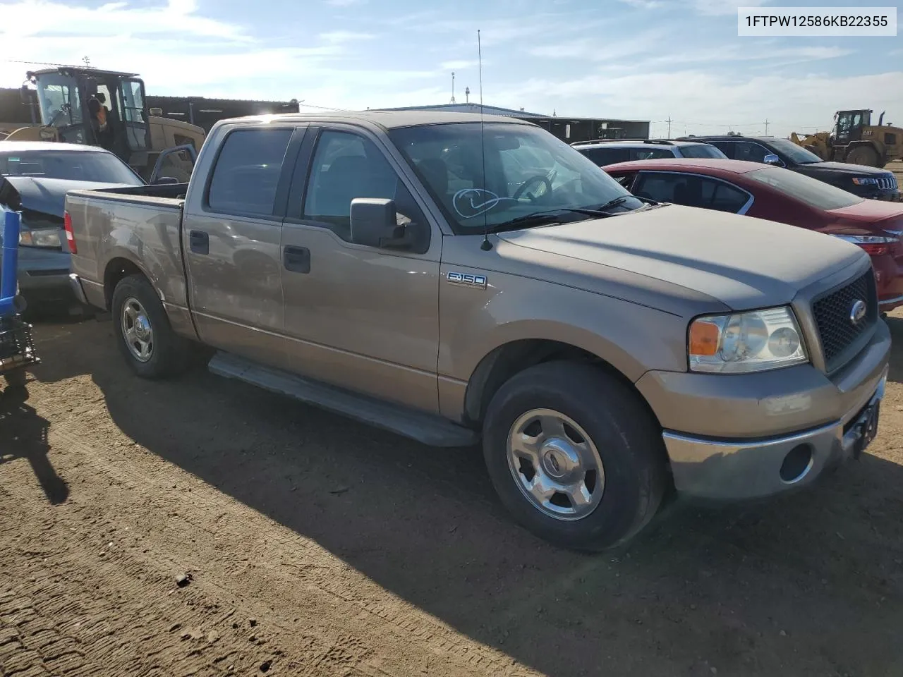 2006 Ford F150 Supercrew VIN: 1FTPW12586KB22355 Lot: 71309304