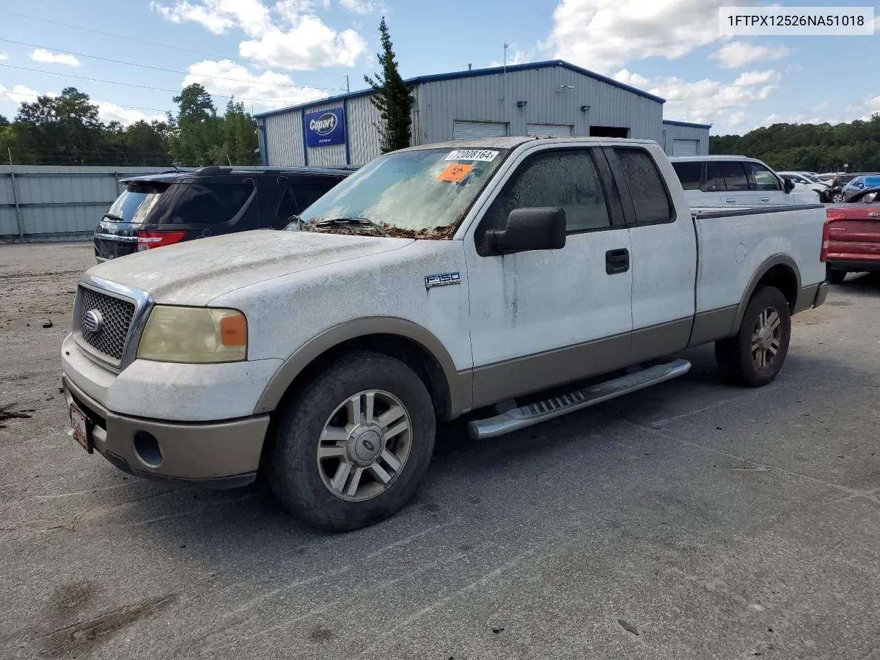 2006 Ford F150 VIN: 1FTPX12526NA51018 Lot: 72008164