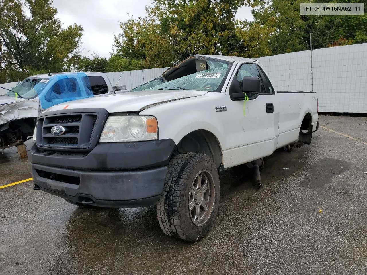 2006 Ford F150 VIN: 1FTRF14W16NA62111 Lot: 72505994