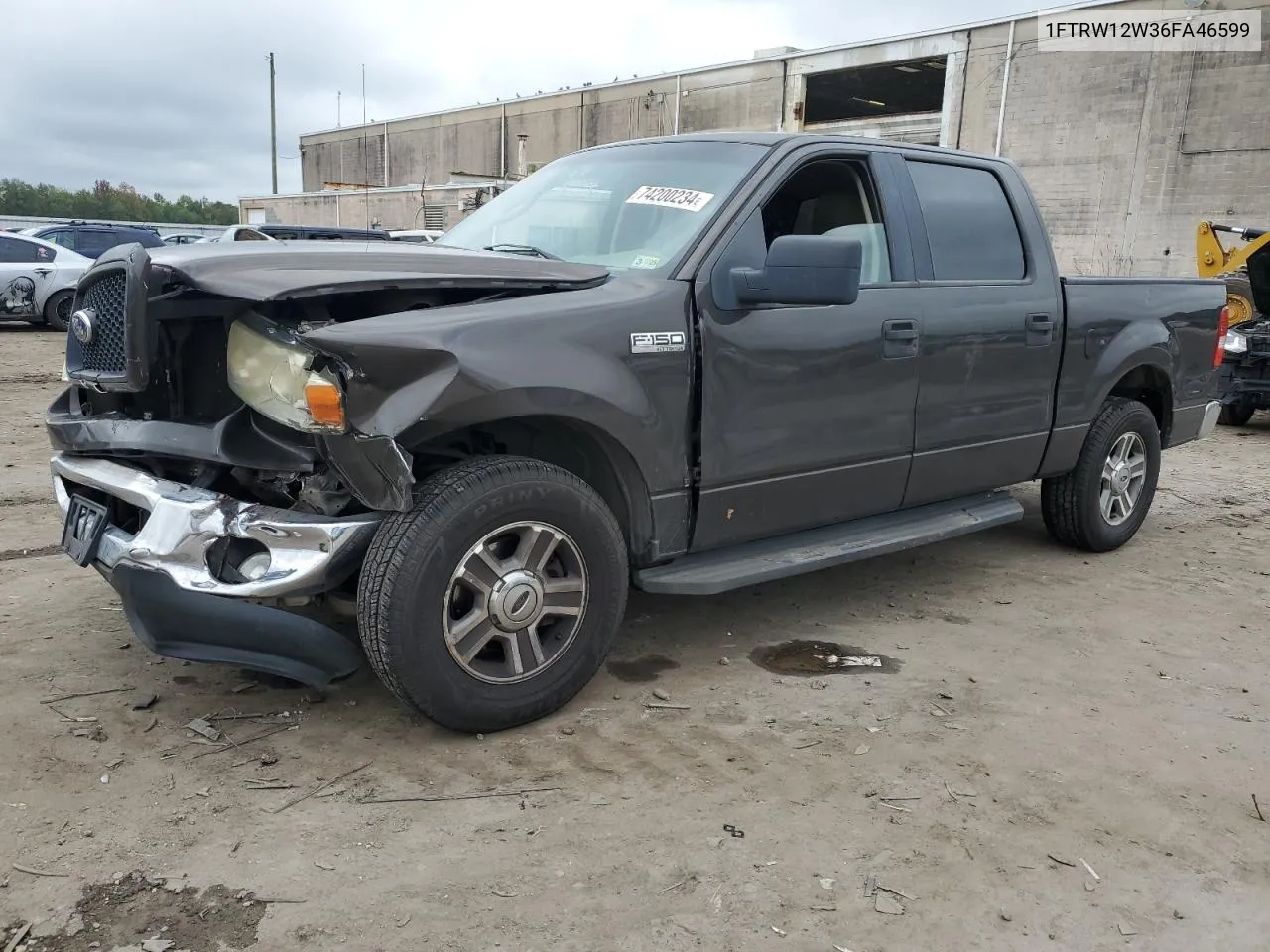 2006 Ford F150 Supercrew VIN: 1FTRW12W36FA46599 Lot: 74200234