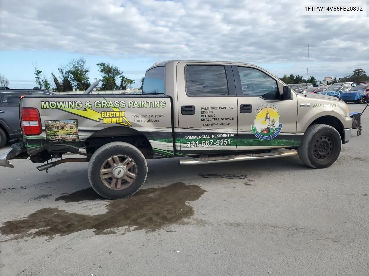 2006 Ford F150 Supercrew VIN: 1FTPW14V56FB20892 Lot: 75176554