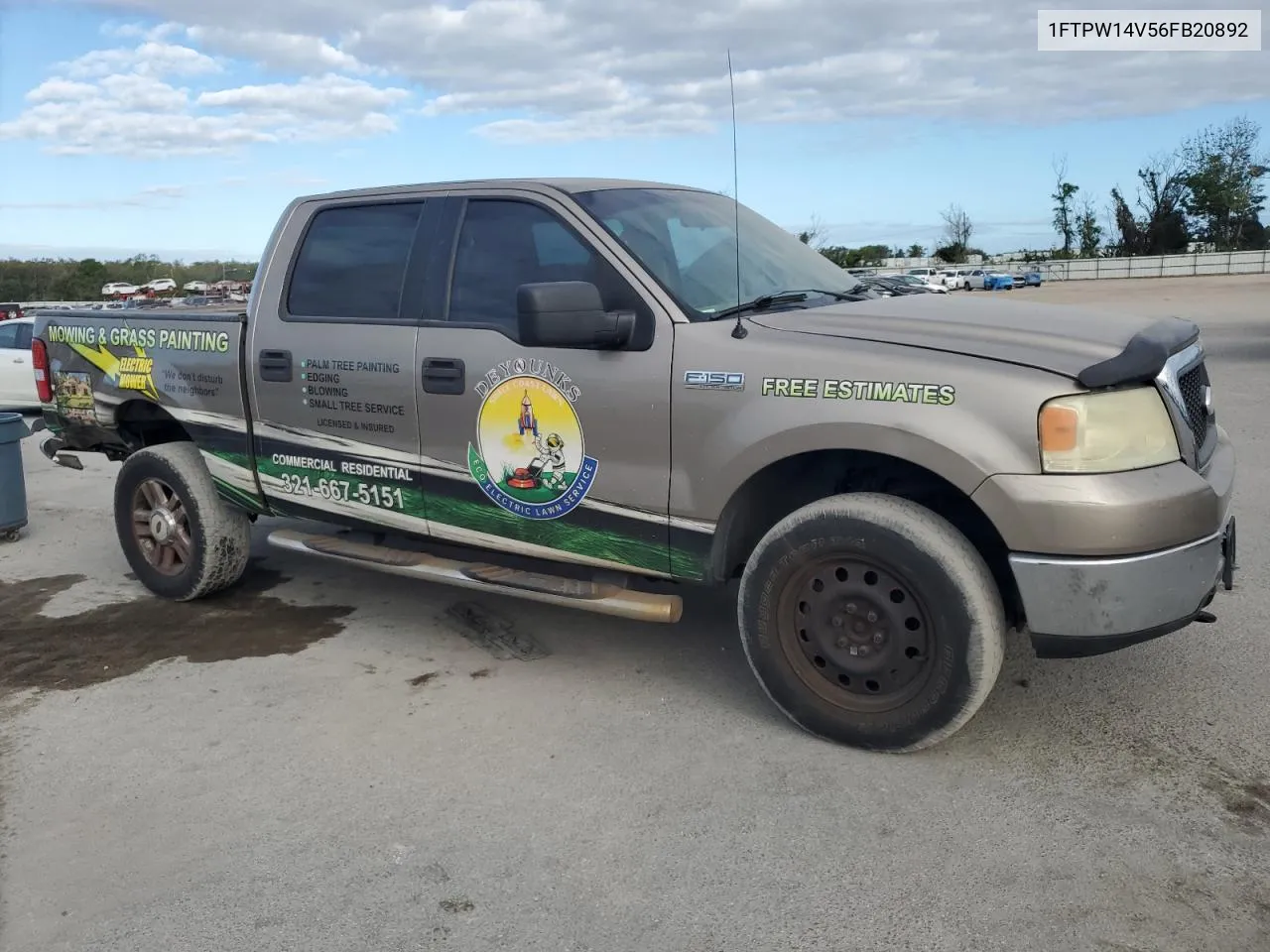 2006 Ford F150 Supercrew VIN: 1FTPW14V56FB20892 Lot: 75176554