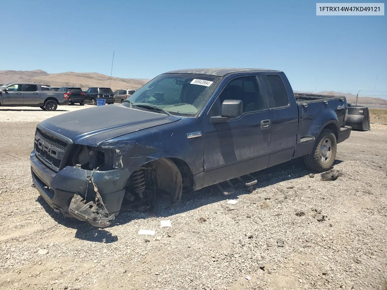 2007 Ford F150 VIN: 1FTRX14W47KD49121 Lot: 56943994