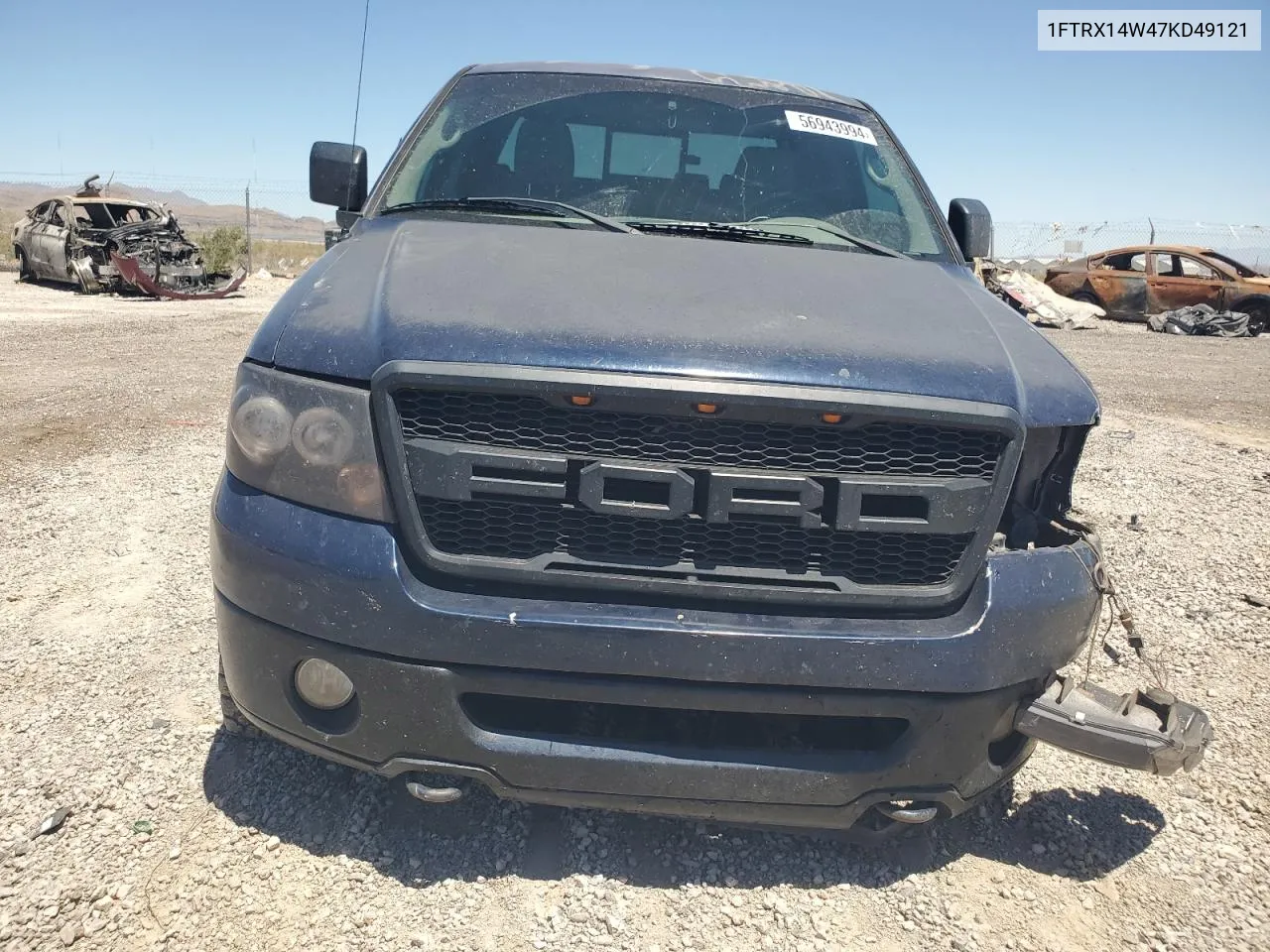 2007 Ford F150 VIN: 1FTRX14W47KD49121 Lot: 56943994