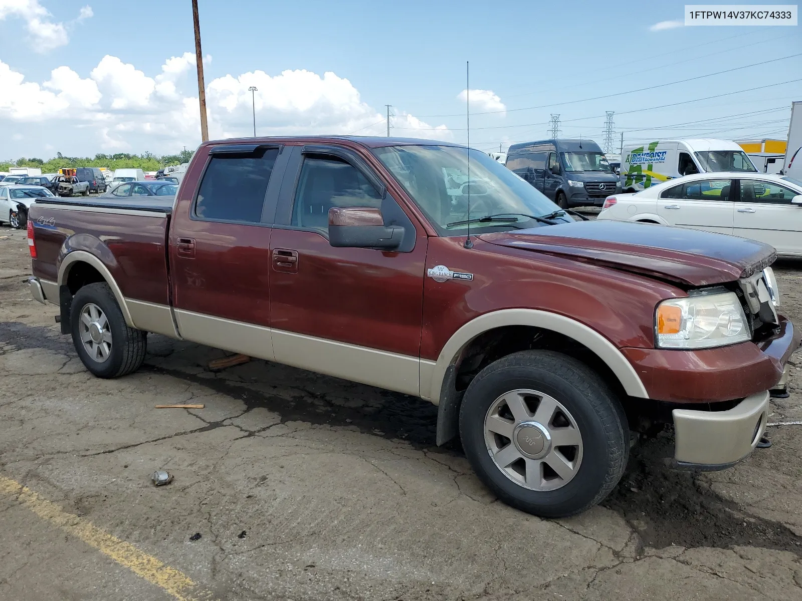 2007 Ford F150 Supercrew VIN: 1FTPW14V37KC74333 Lot: 62368574