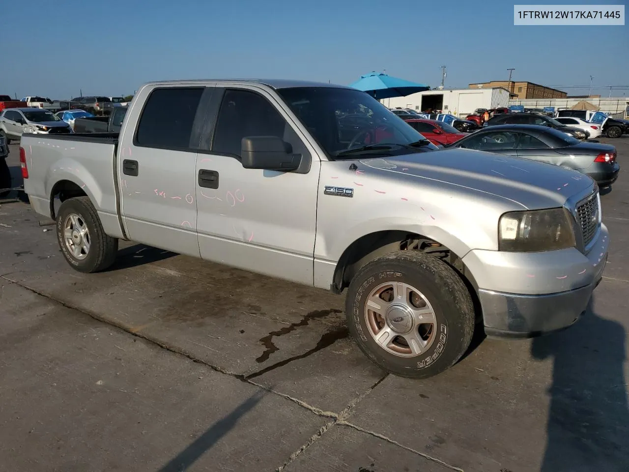 2007 Ford F150 Supercrew VIN: 1FTRW12W17KA71445 Lot: 66362104