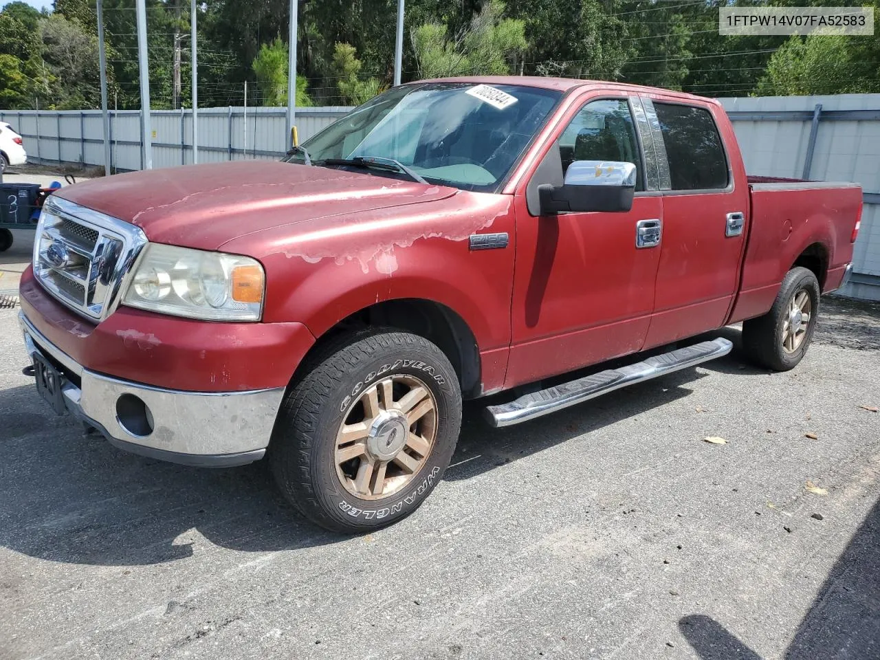 2007 Ford F150 Supercrew VIN: 1FTPW14V07FA52583 Lot: 70050344