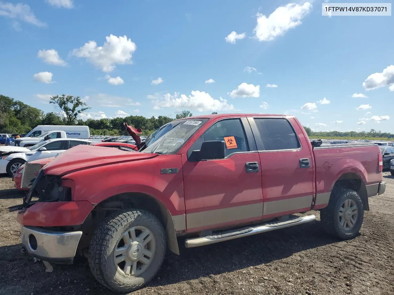 2007 Ford F150 Supercrew VIN: 1FTPW14V87KD37071 Lot: 70197184