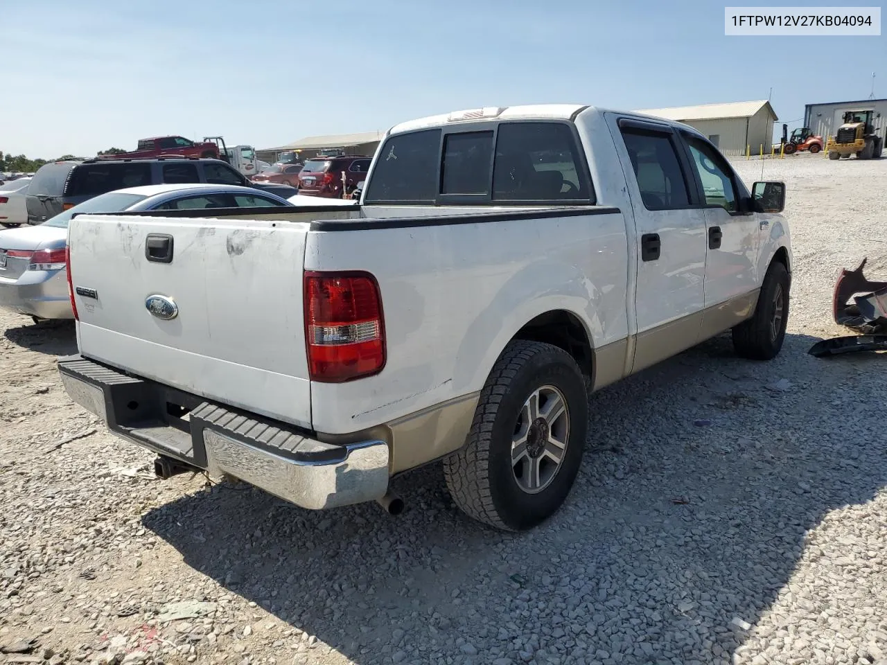 2007 Ford F150 Supercrew VIN: 1FTPW12V27KB04094 Lot: 70666454