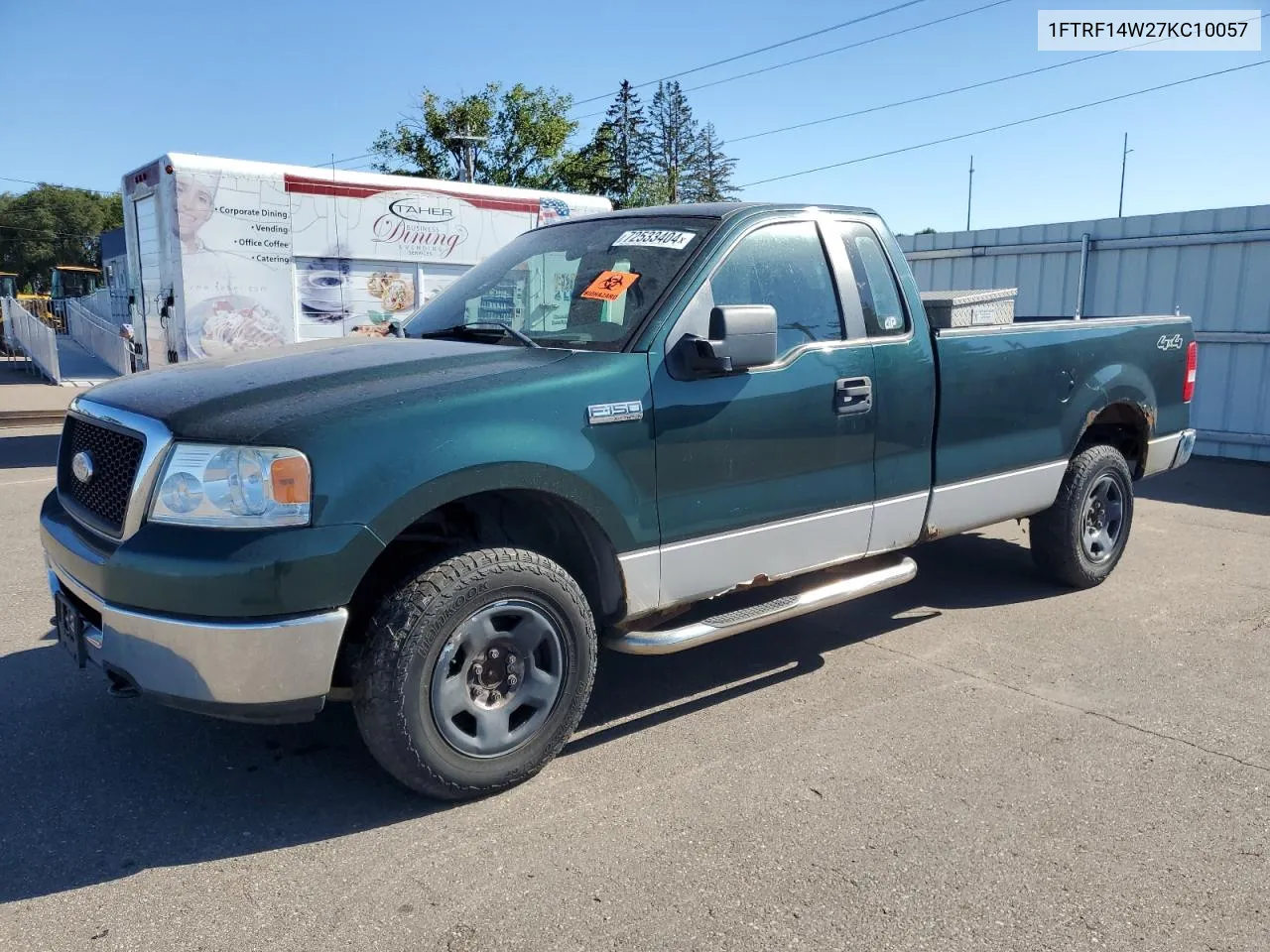 2007 Ford F150 VIN: 1FTRF14W27KC10057 Lot: 72533404