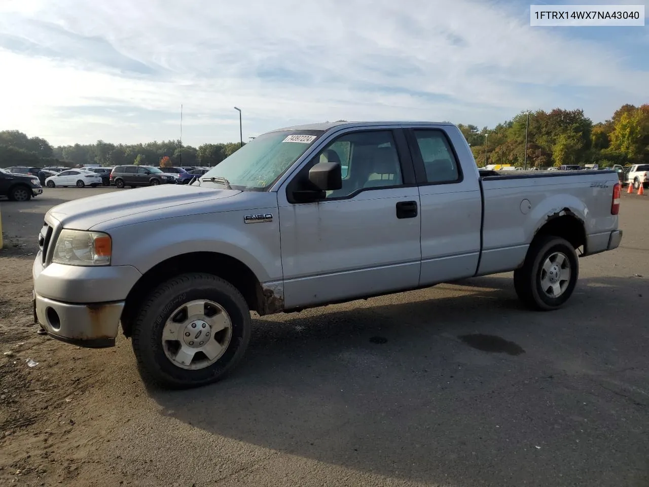 2007 Ford F150 VIN: 1FTRX14WX7NA43040 Lot: 74397224