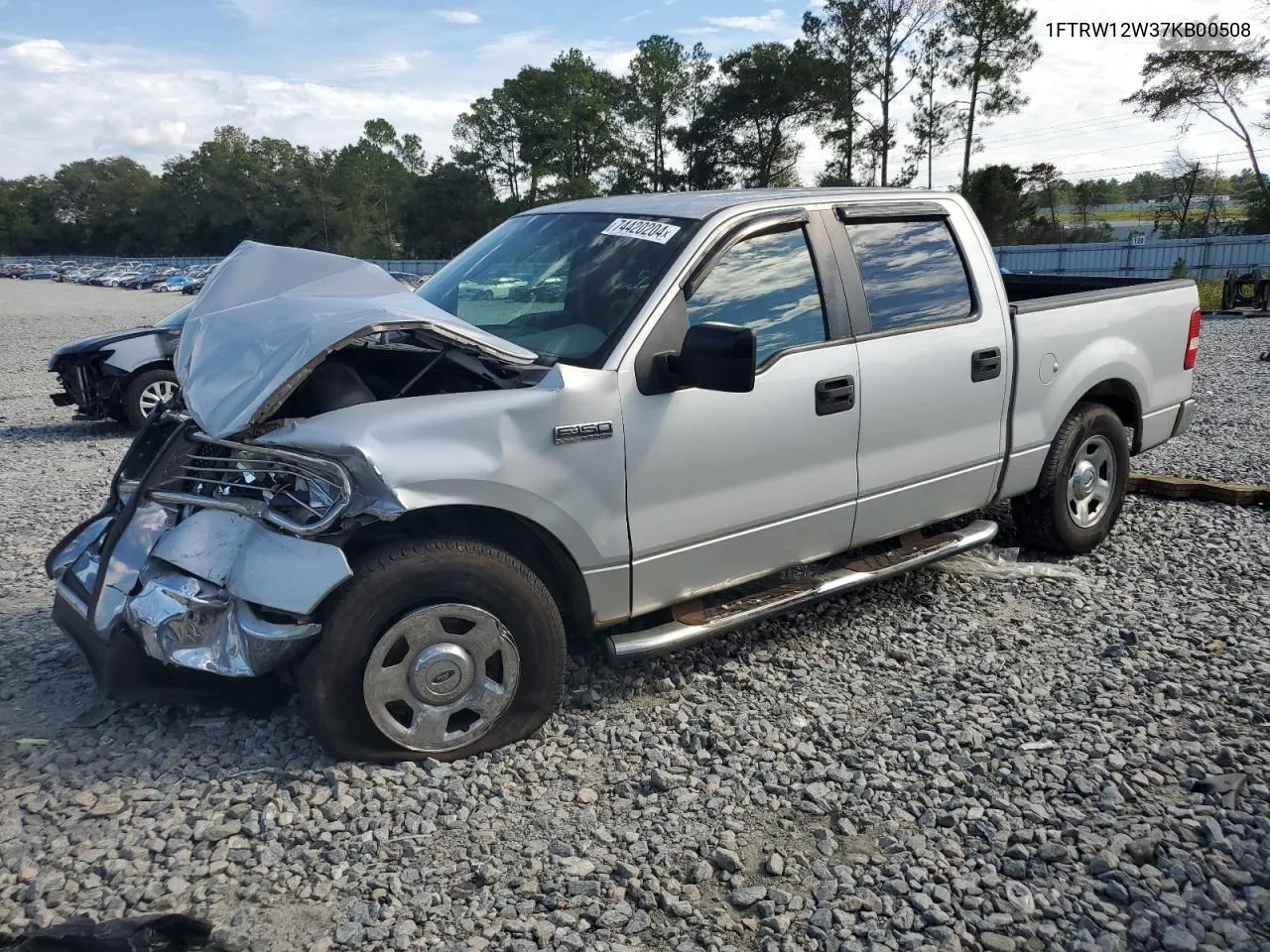 2007 Ford F150 Supercrew VIN: 1FTRW12W37KB00508 Lot: 74420204