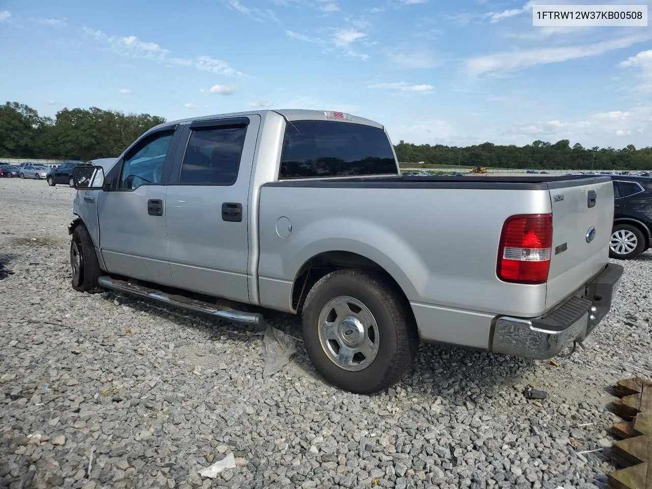 2007 Ford F150 Supercrew VIN: 1FTRW12W37KB00508 Lot: 74420204