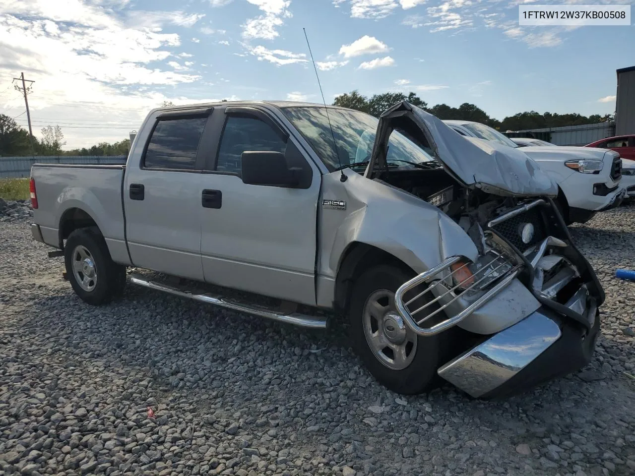 2007 Ford F150 Supercrew VIN: 1FTRW12W37KB00508 Lot: 74420204