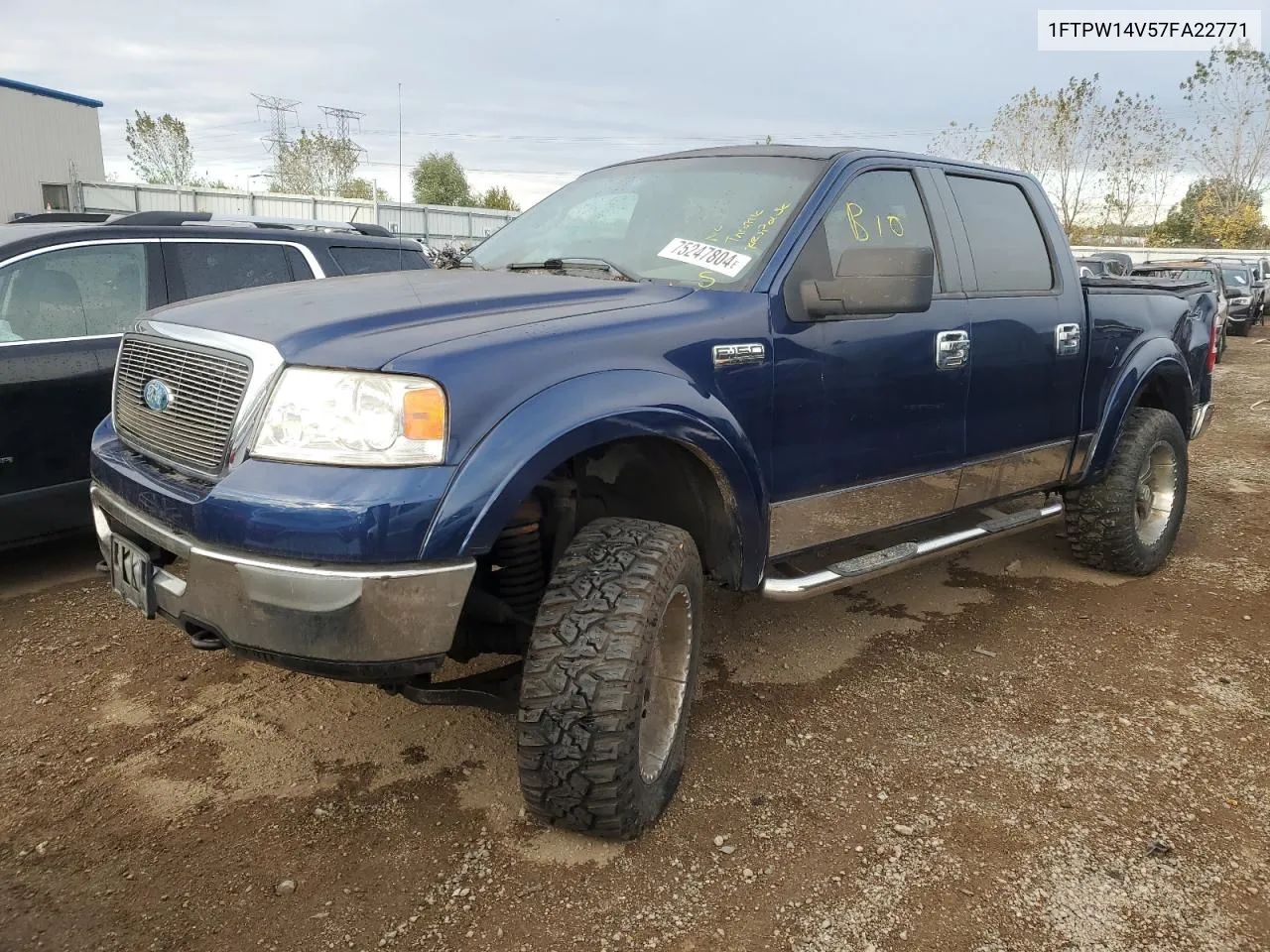 2007 Ford F150 Supercrew VIN: 1FTPW14V57FA22771 Lot: 75247804