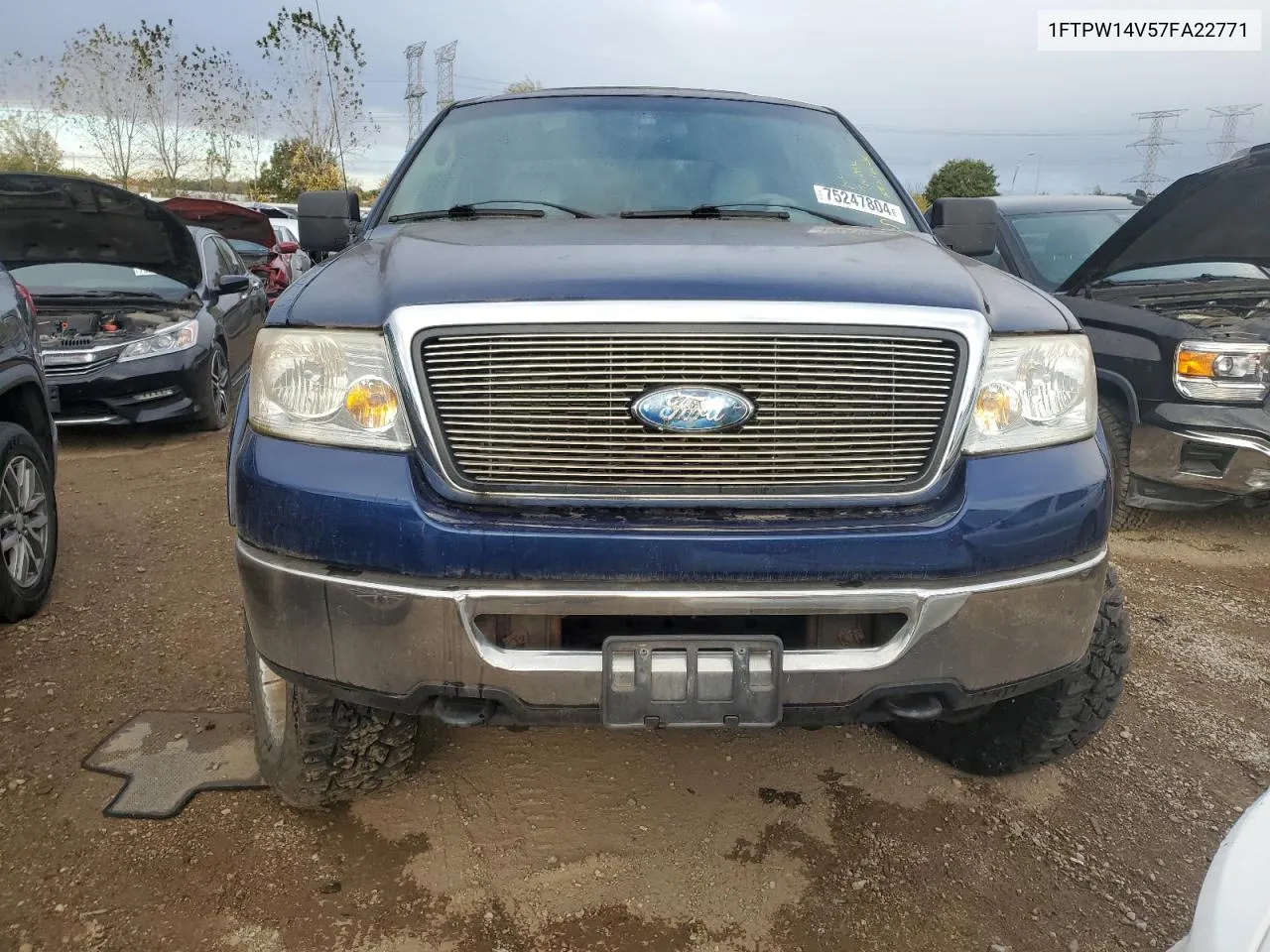 2007 Ford F150 Supercrew VIN: 1FTPW14V57FA22771 Lot: 75247804