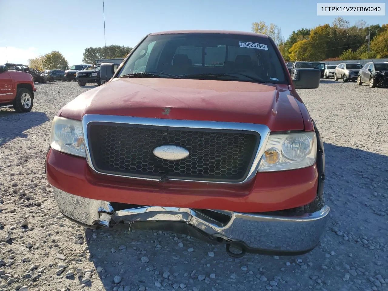 2007 Ford F150 VIN: 1FTPX14V27FB60040 Lot: 76023764