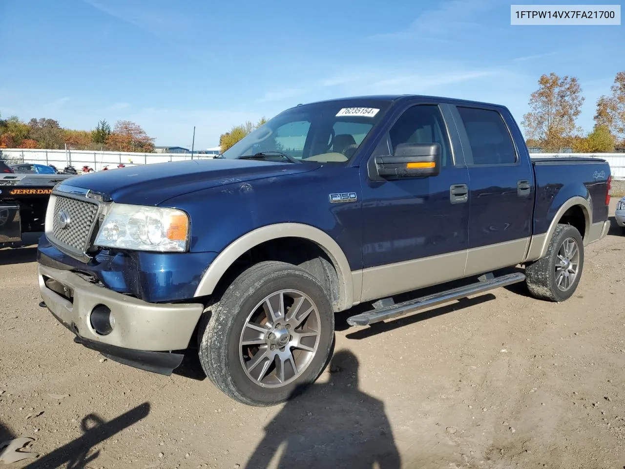 2007 Ford F150 Supercrew VIN: 1FTPW14VX7FA21700 Lot: 76235154