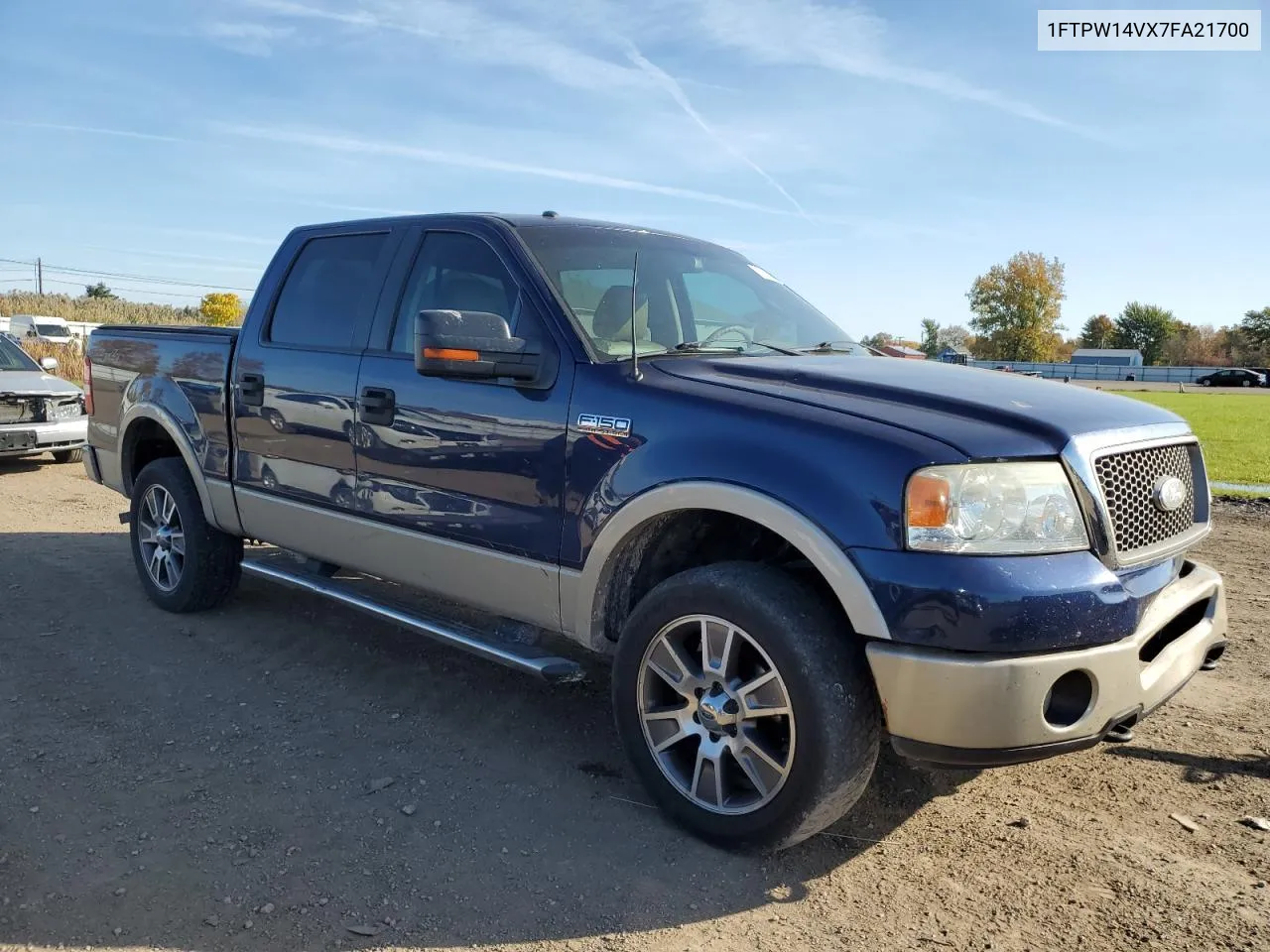 2007 Ford F150 Supercrew VIN: 1FTPW14VX7FA21700 Lot: 76235154