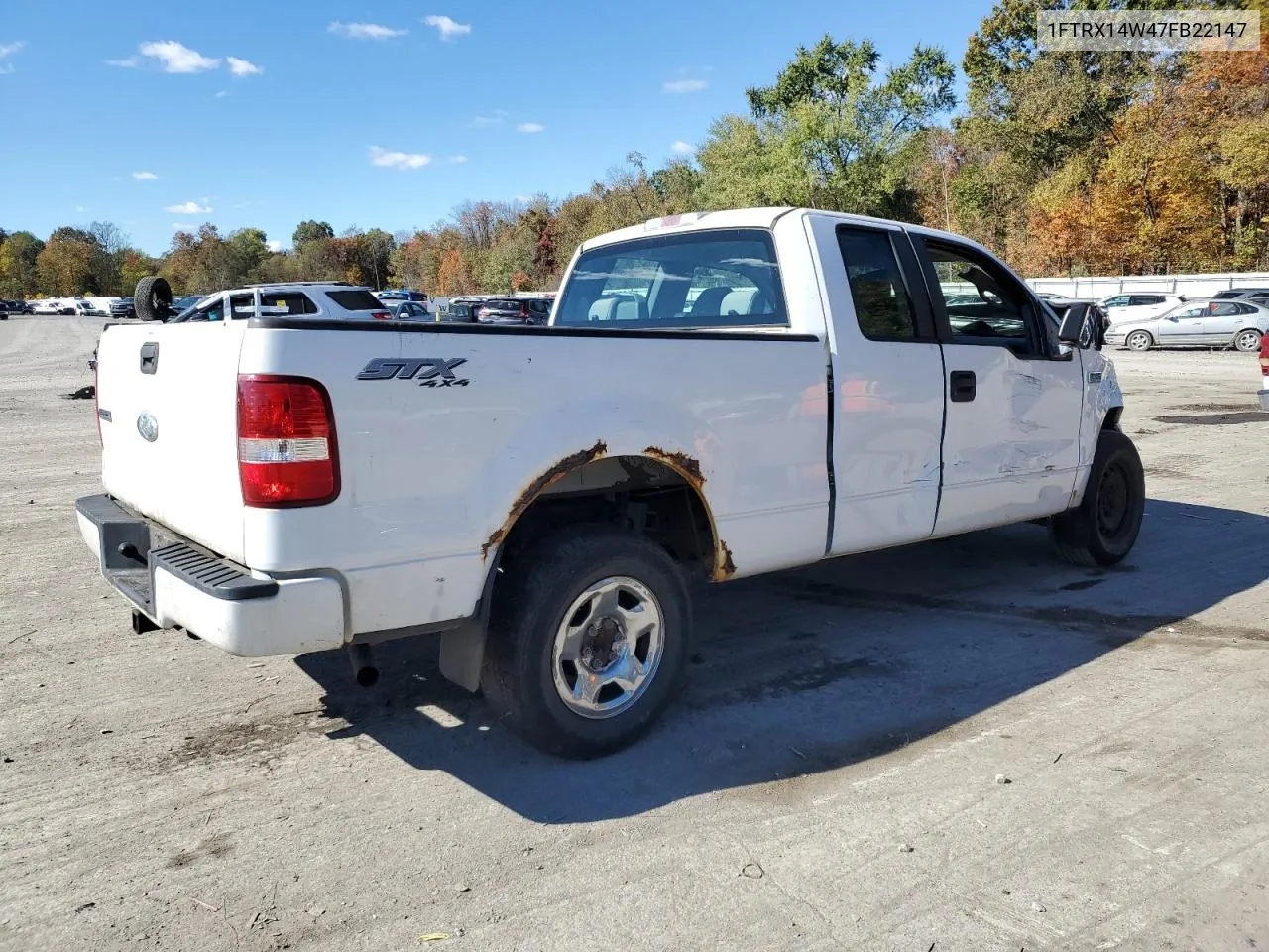 2007 Ford F150 VIN: 1FTRX14W47FB22147 Lot: 76377994