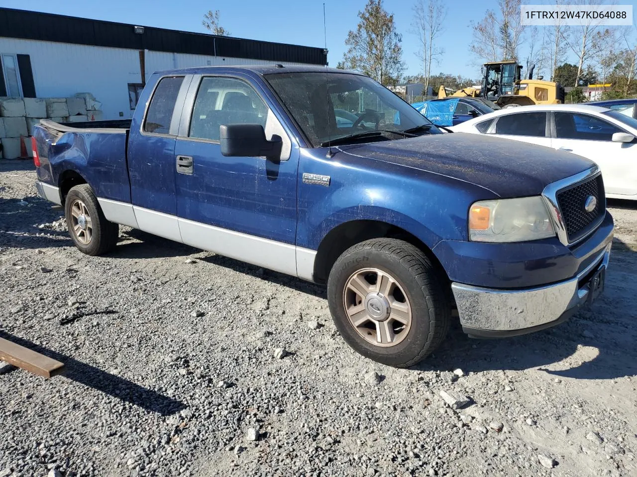 2007 Ford F150 VIN: 1FTRX12W47KD64088 Lot: 76749484