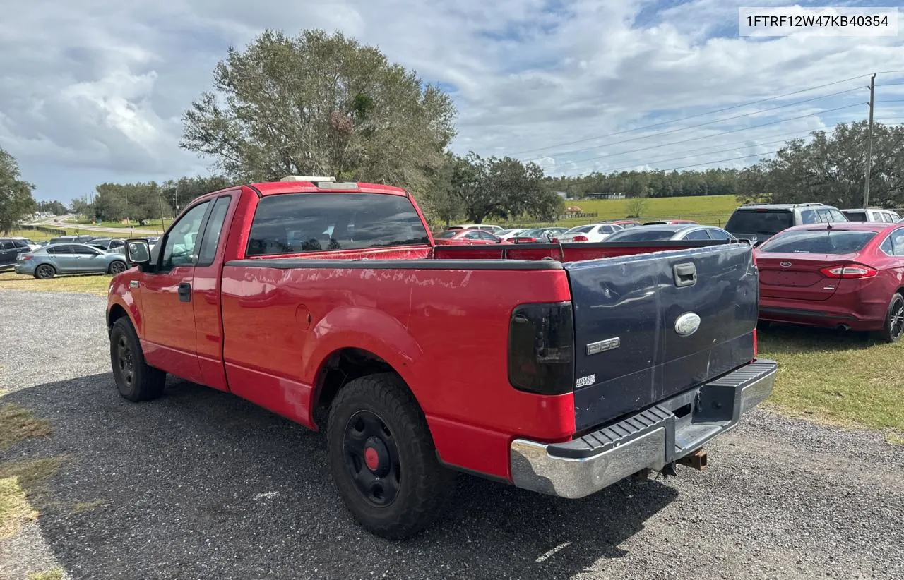 2007 Ford F150 VIN: 1FTRF12W47KB40354 Lot: 79902934