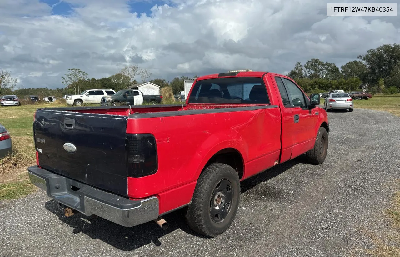 2007 Ford F150 VIN: 1FTRF12W47KB40354 Lot: 79902934