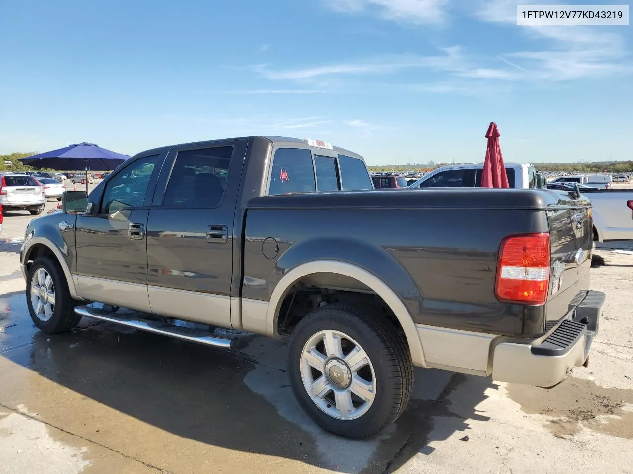 2007 Ford F150 Supercrew VIN: 1FTPW12V77KD43219 Lot: 79906924