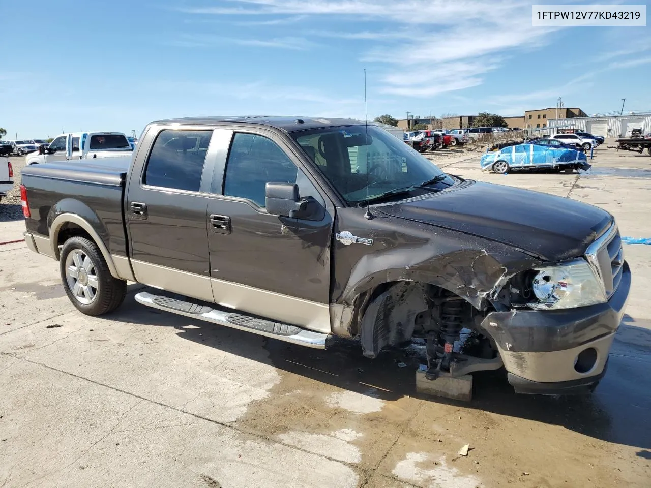 2007 Ford F150 Supercrew VIN: 1FTPW12V77KD43219 Lot: 79906924