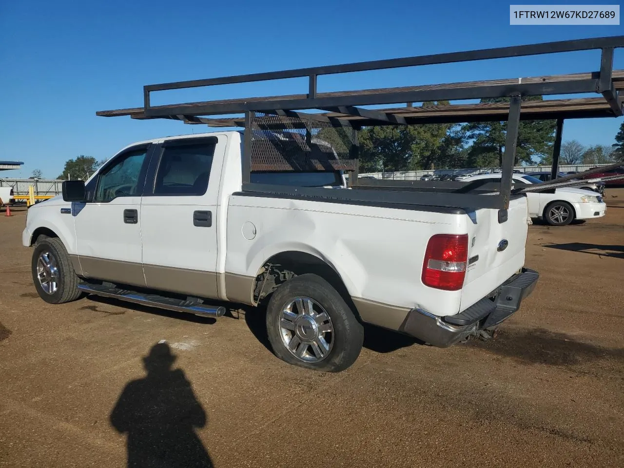 2007 Ford F150 Supercrew VIN: 1FTRW12W67KD27689 Lot: 80921434